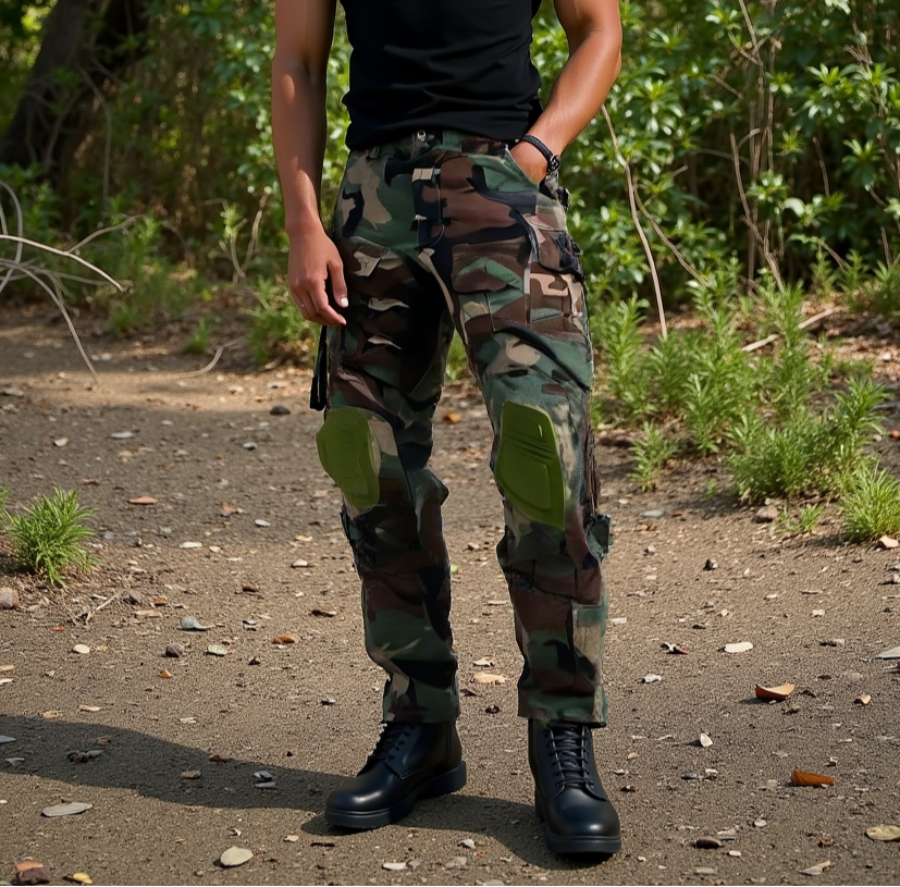 Aussietactix Tactical Camouflage Trousers - Durable trousers with knee protection for outdoor and tactical use.