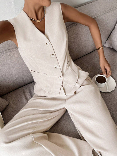 Tailored Linen Two-Piece Set Women