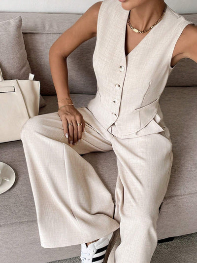 Tailored Linen Two-Piece Set Women