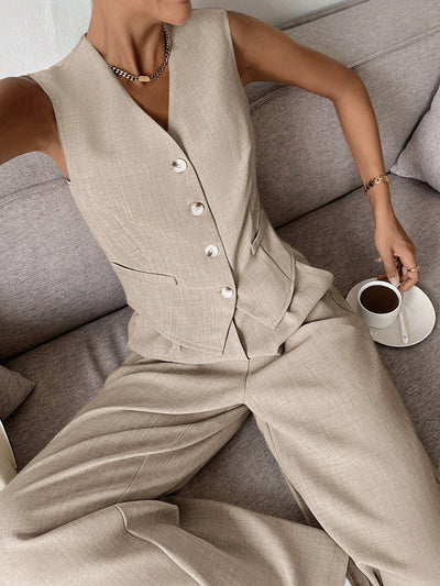 Tailored Linen Two-Piece Set Women