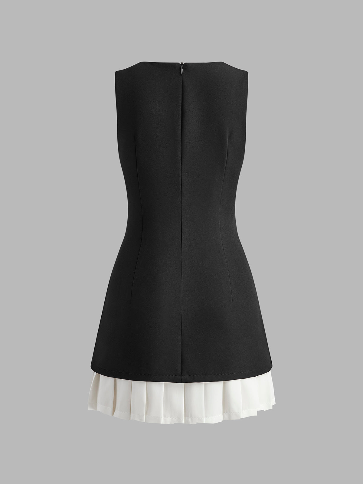 Two-Tone Pleated Women's Mini Dress