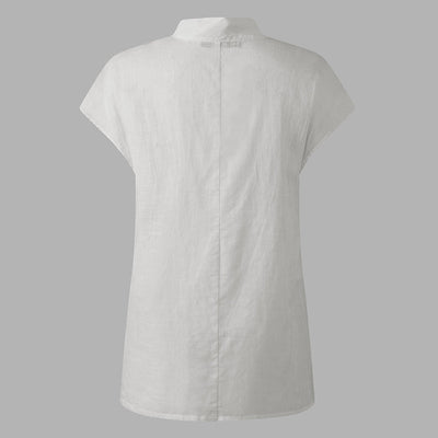 Asymmetric Neck Linen Tops Women