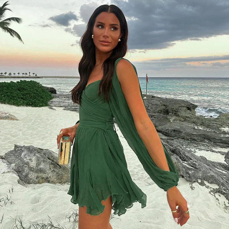 Printed Bohemian Mini Dress Women