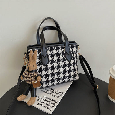 Stylish Houndstooth Women's Shoulder Bag
