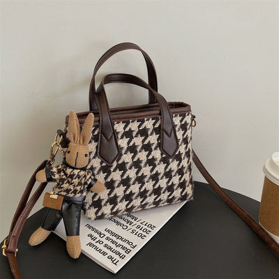 Stylish Houndstooth Women's Shoulder Bag