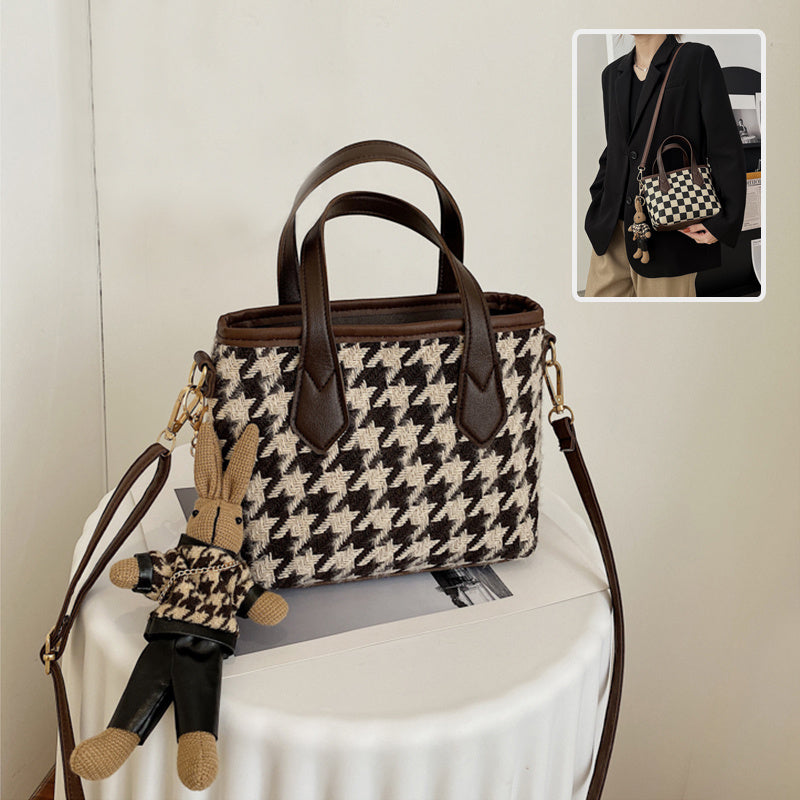 Stylish Houndstooth Women's Shoulder Bag
