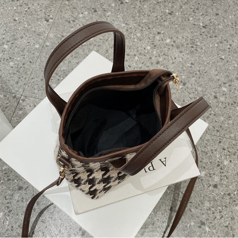 Stylish Houndstooth Women's Shoulder Bag