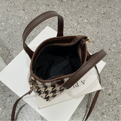 Stylish Houndstooth Women's Shoulder Bag