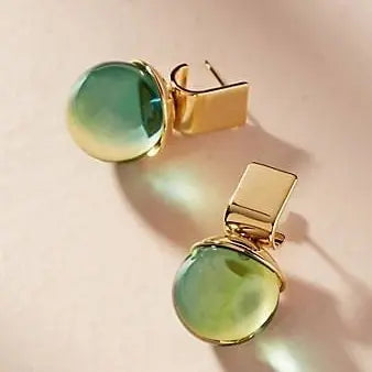 Elegant Handmade Green Crystal Earrings