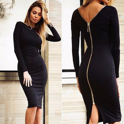 Zip Back Bodycon Women's Dress
