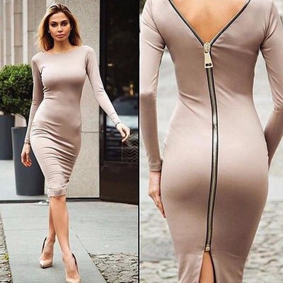 Zip Back Bodycon Women's Dress