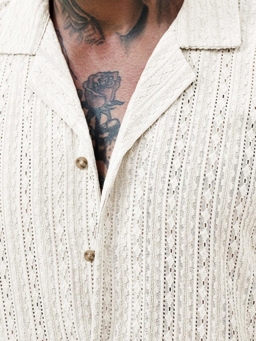 Summer Hollow Shirt Shorts Set