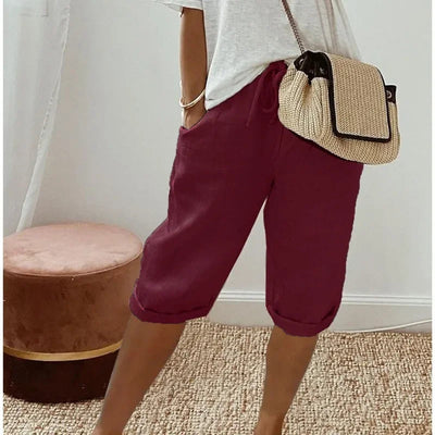Casual Linen Bermuda Shorts Women