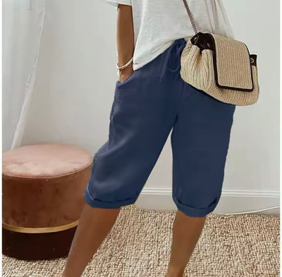 Casual Linen Bermuda Shorts Women
