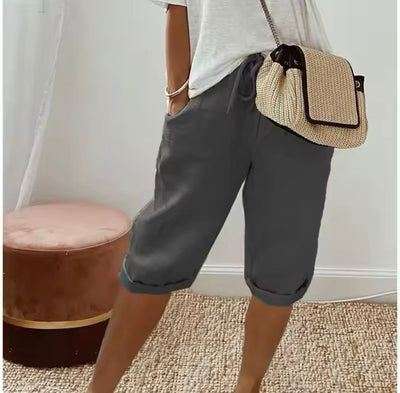 Casual Linen Bermuda Shorts Women