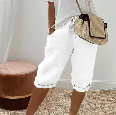 Casual Linen Bermuda Shorts Women