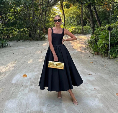 Elegant Black Cocktail Dress Women