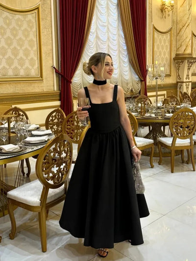 Elegant Black Cocktail Dress Women