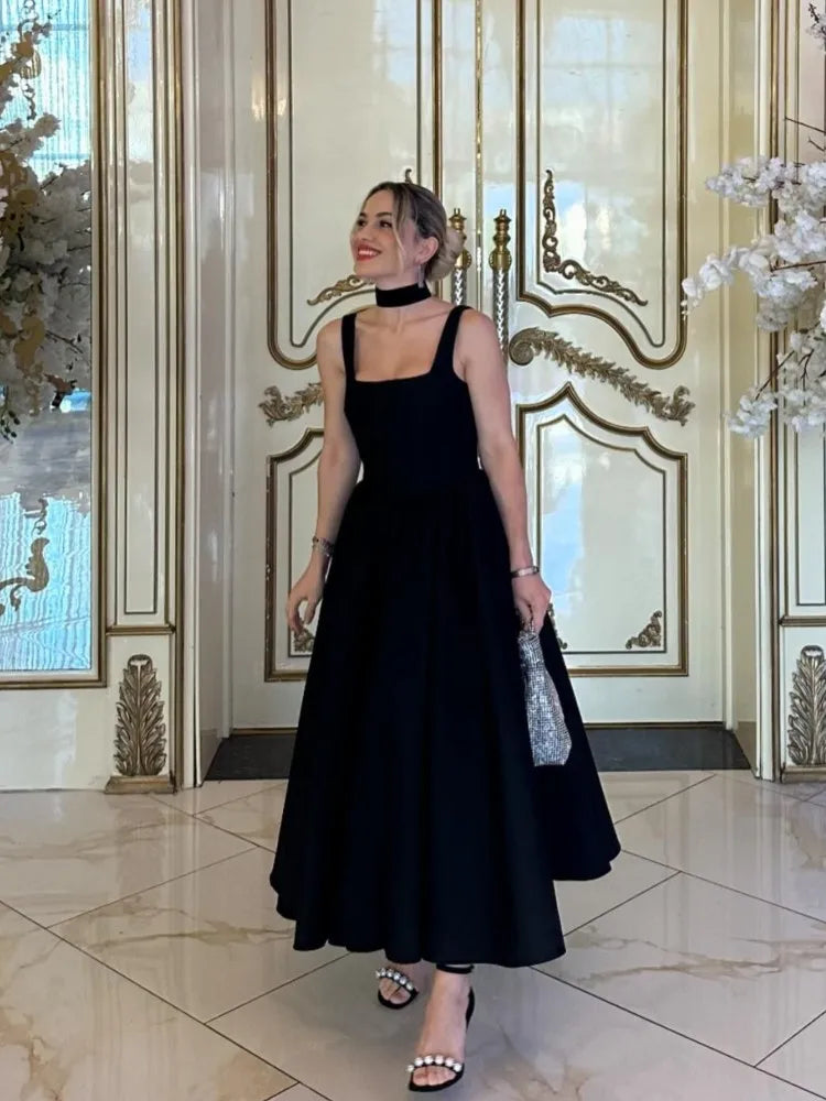 Elegant Black Cocktail Dress Women