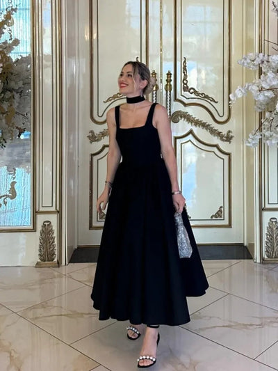 Elegant Black Cocktail Dress Women