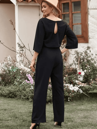 Wide Leg Belted Women's Jumpsuit