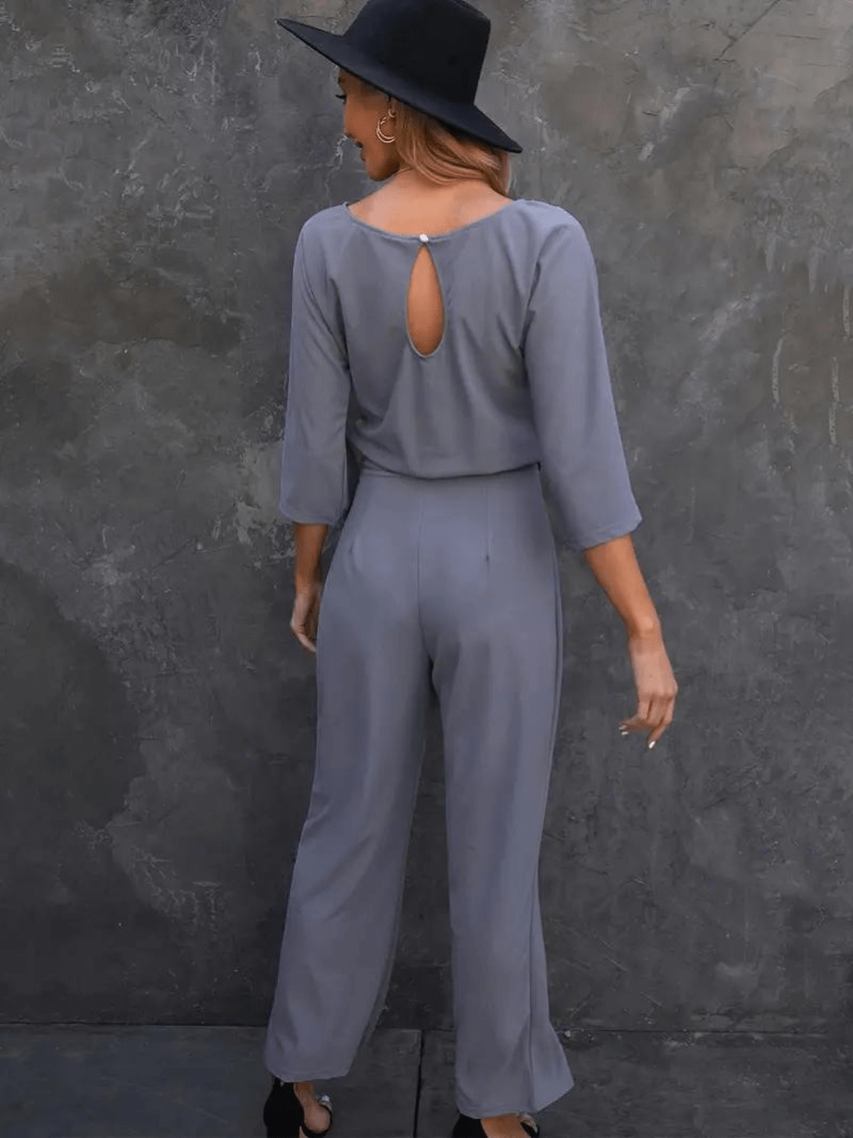 Wide Leg Belted Women's Jumpsuit