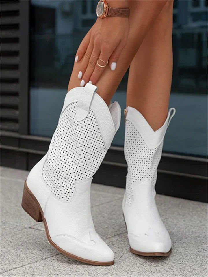 Women's Classic Leather Cowboy Boots