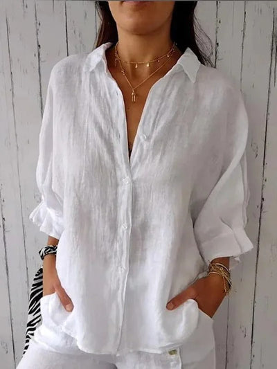 Casual Women's Linen Button-Up Shirt