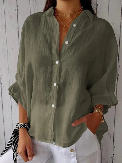 Casual Women's Linen Button-Up Shirt