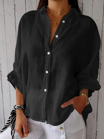 Casual Women's Linen Button-Up Shirt