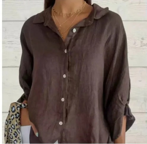 Casual Women's Linen Button-Up Shirt