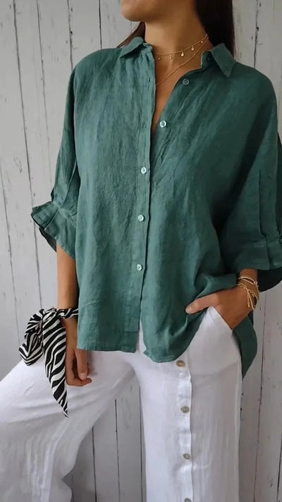 Casual Women's Linen Button-Up Shirt