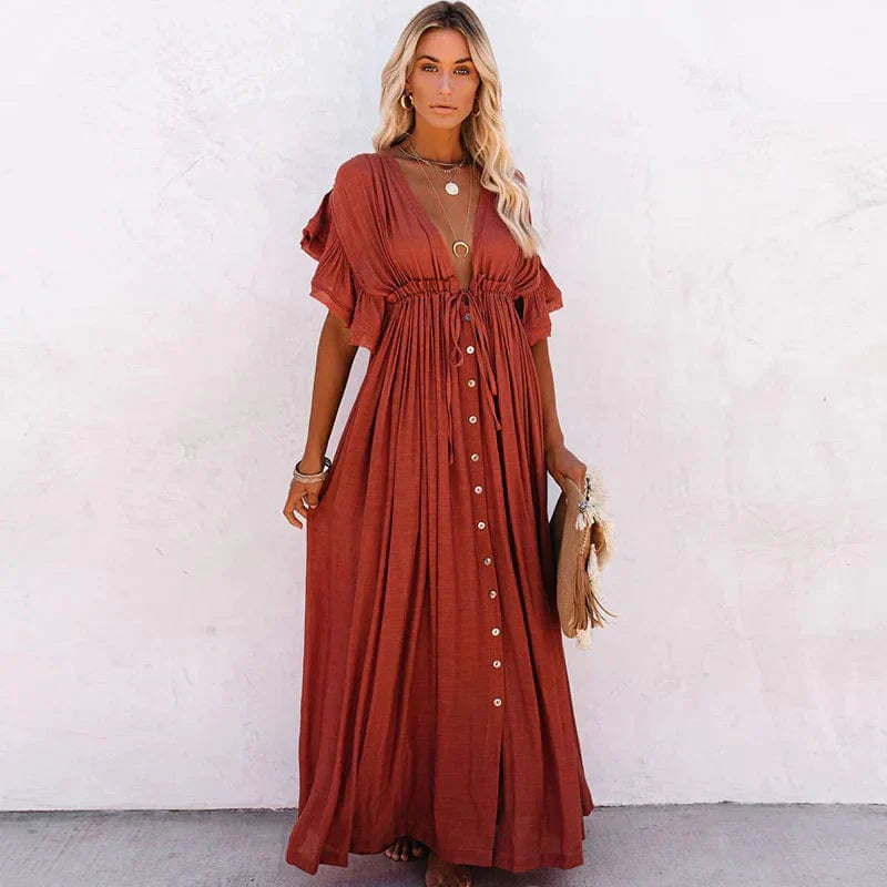 Boho Beach Maxi Dress Women