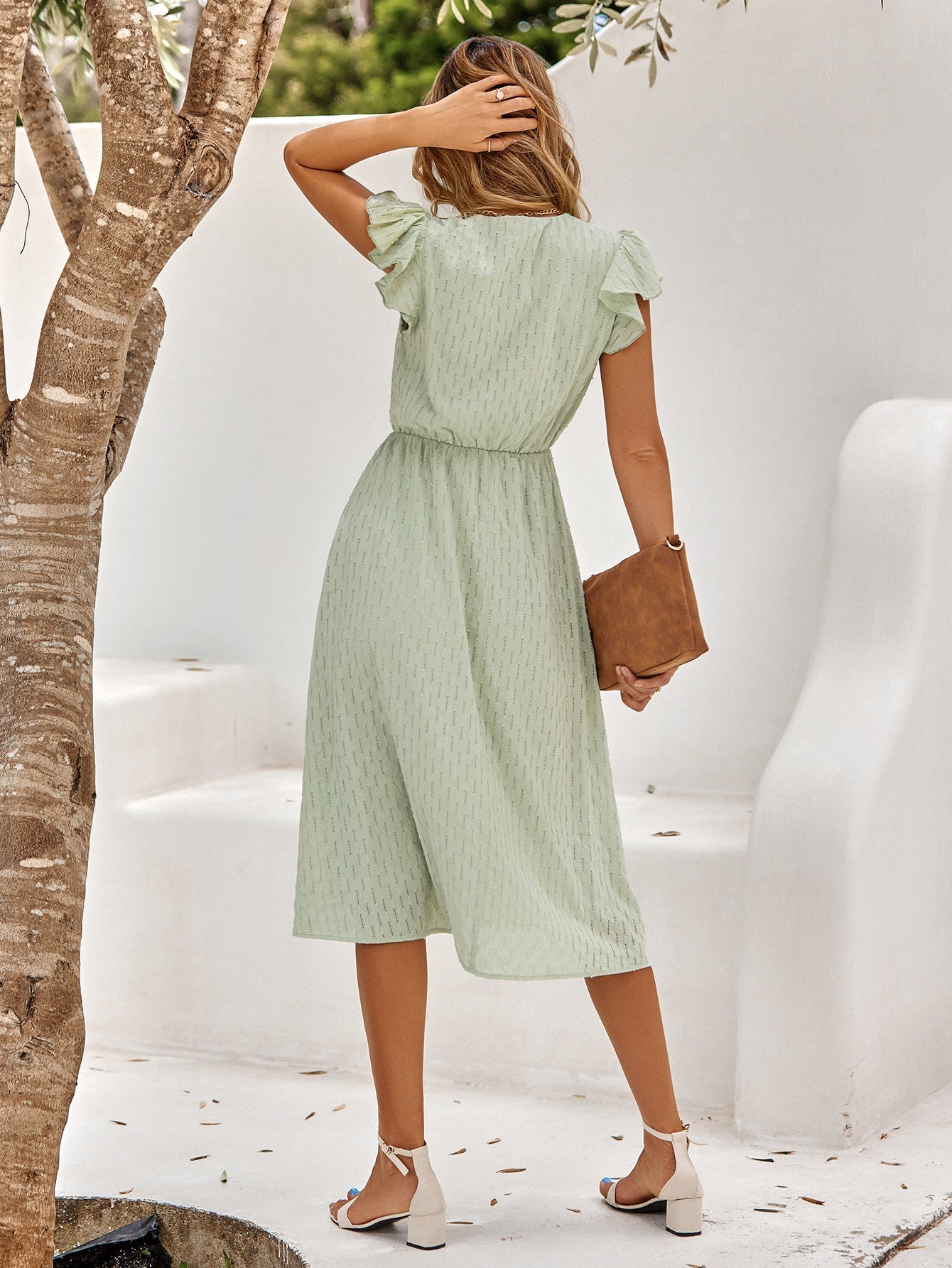 Ruffled Sleeve Women's Summer Dress