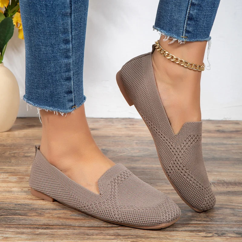 Women’s Slip-On Loafers | Breathable Knit Flats
