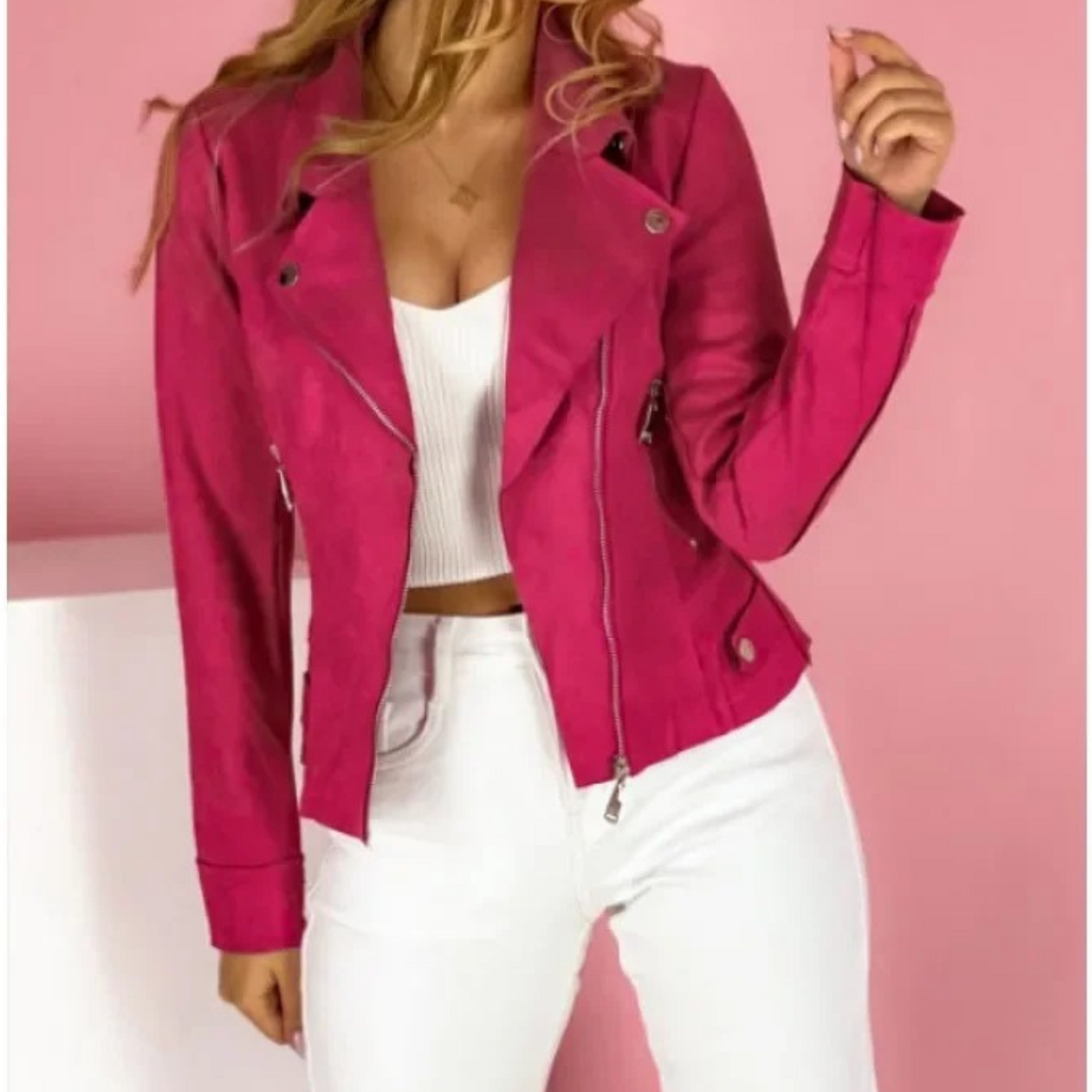 Stylish Lightweight Suede Biker Jacket