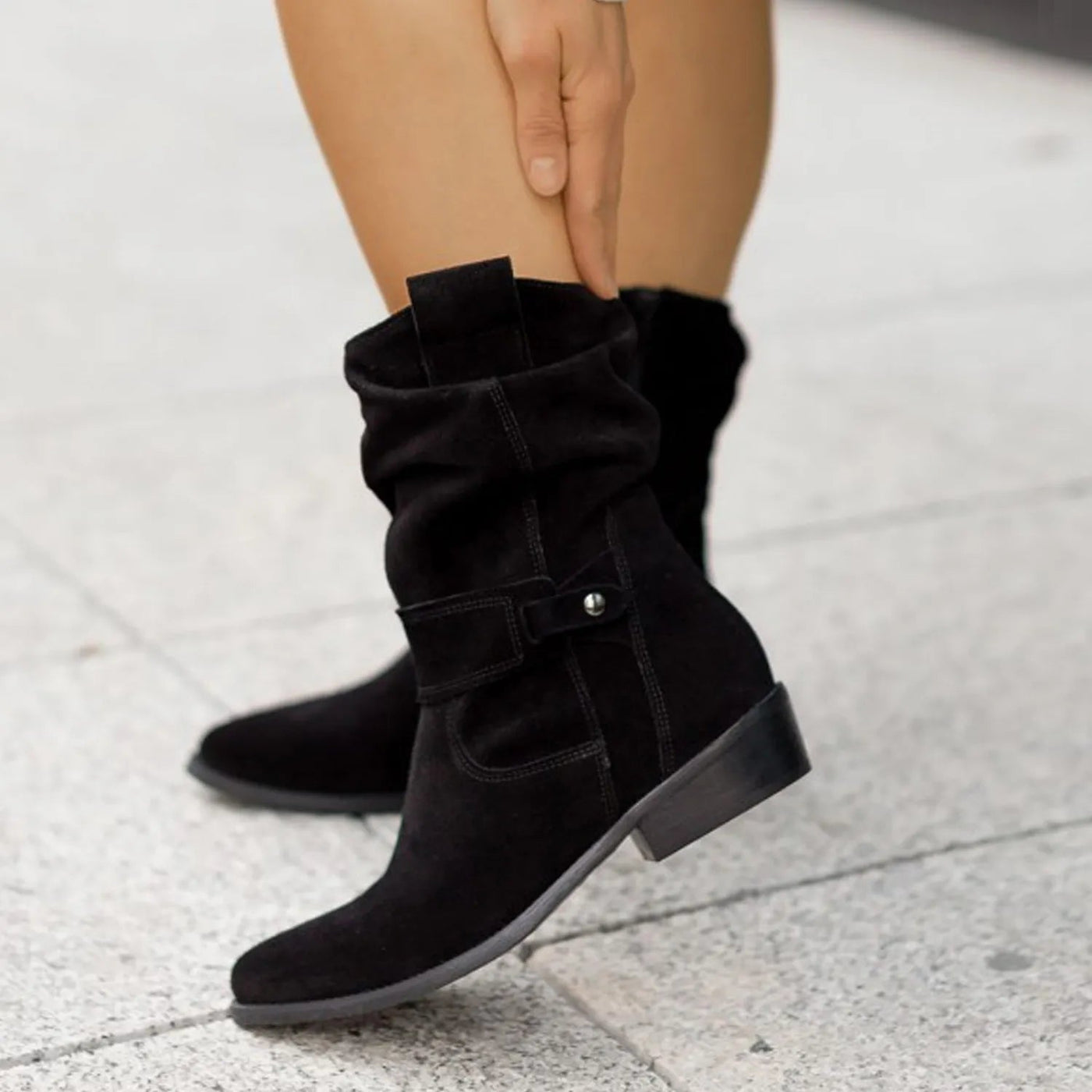 Women's Suede Slouchy Ankle Boots