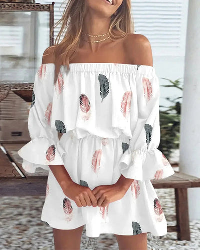 Off-Shoulder Floral Women's Mini Dress