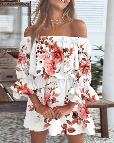 Off-Shoulder Floral Women's Mini Dress