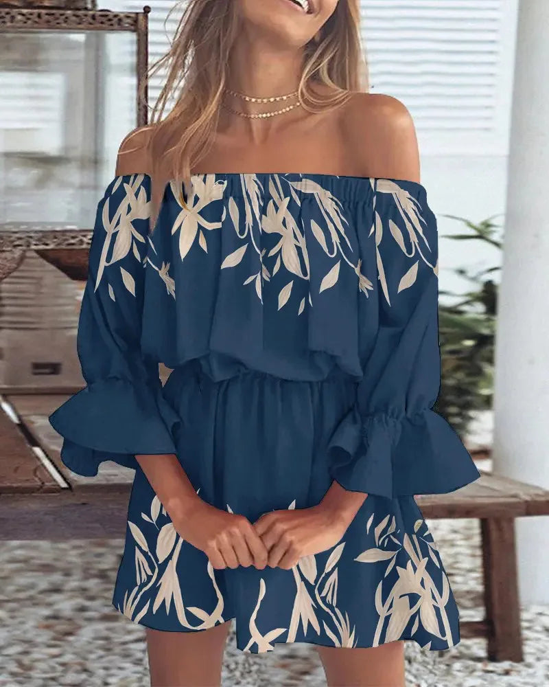 Off-Shoulder Floral Women's Mini Dress