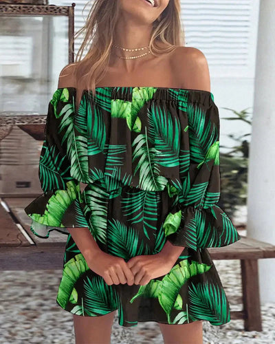 Off-Shoulder Floral Women's Mini Dress