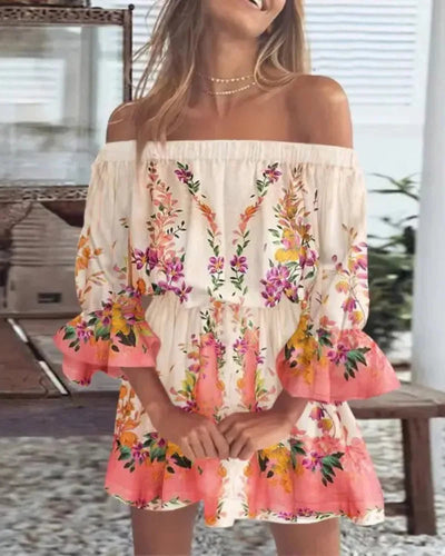 Off-Shoulder Floral Women's Mini Dress