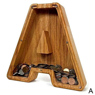 Wooden Alphabet Money Box