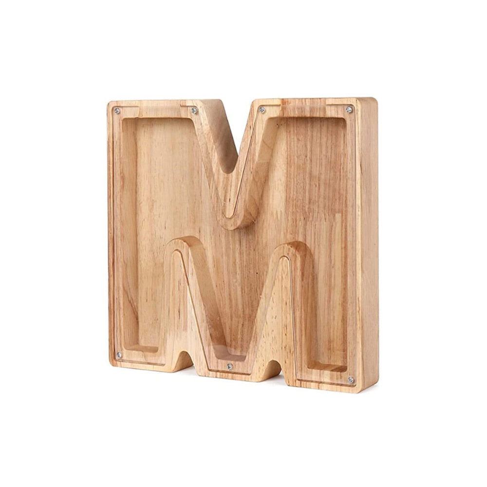 Wooden Alphabet Money Box