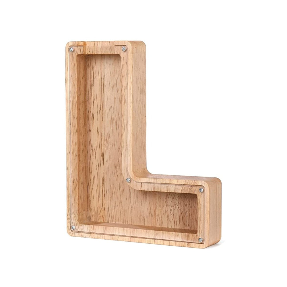 Wooden Alphabet Money Box