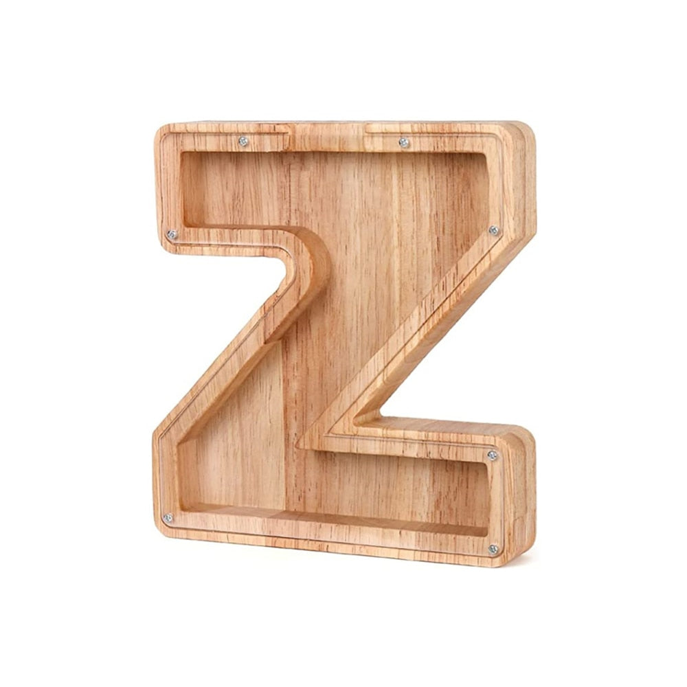 Wooden Alphabet Money Box