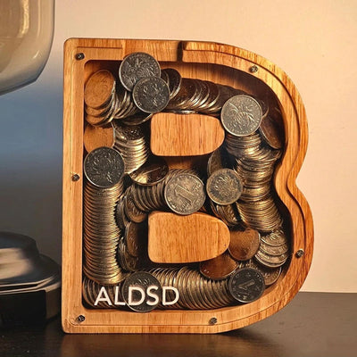 Wooden Alphabet Money Box