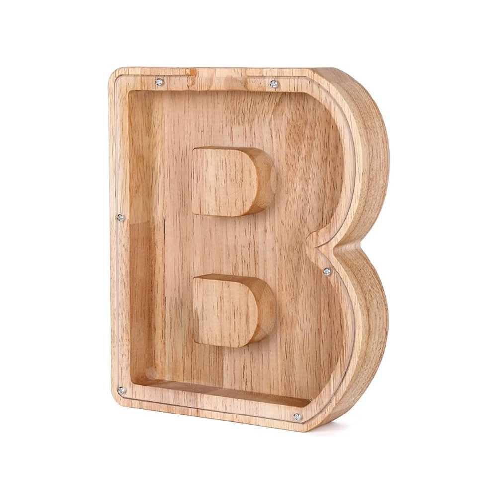 Wooden Alphabet Money Box