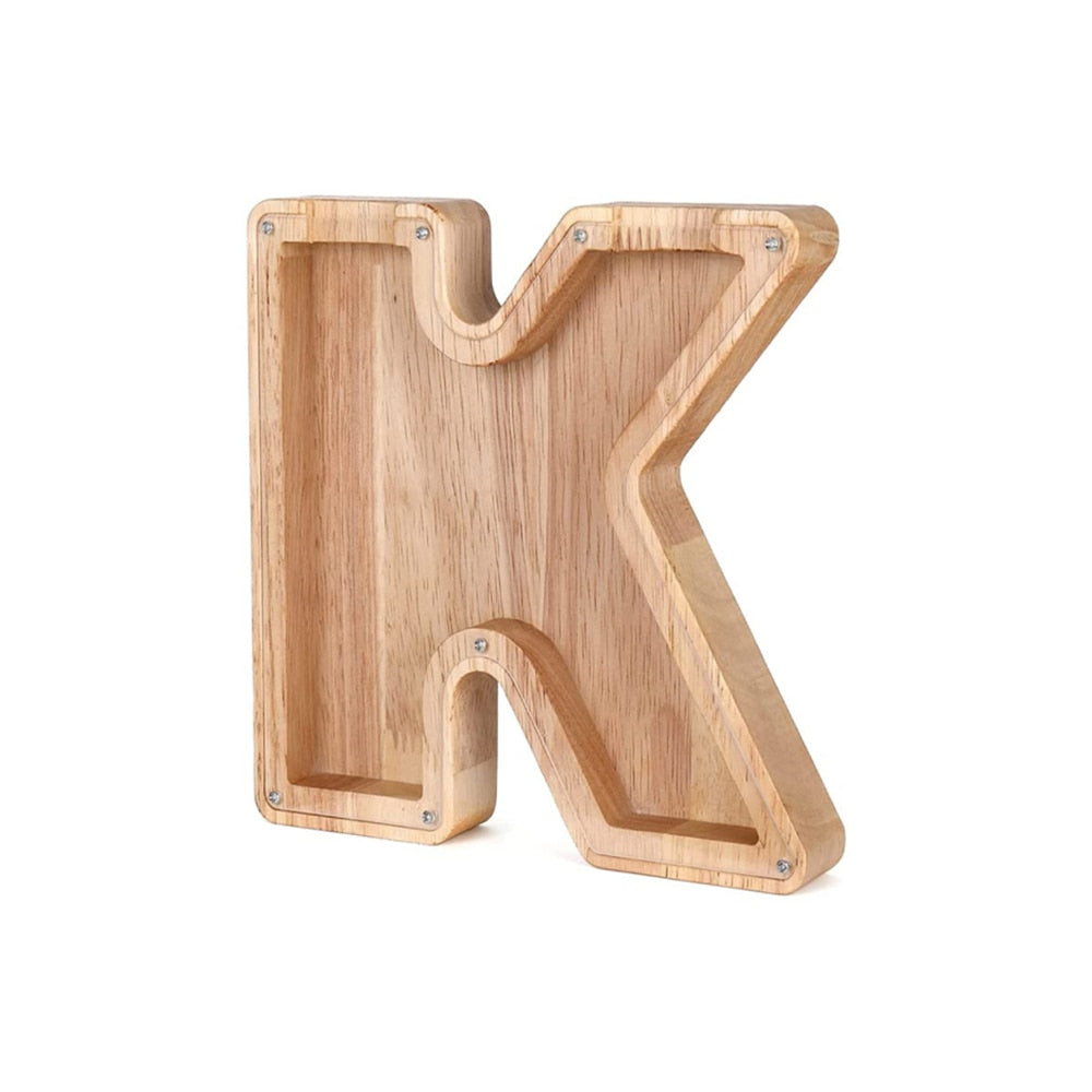 Wooden Alphabet Money Box