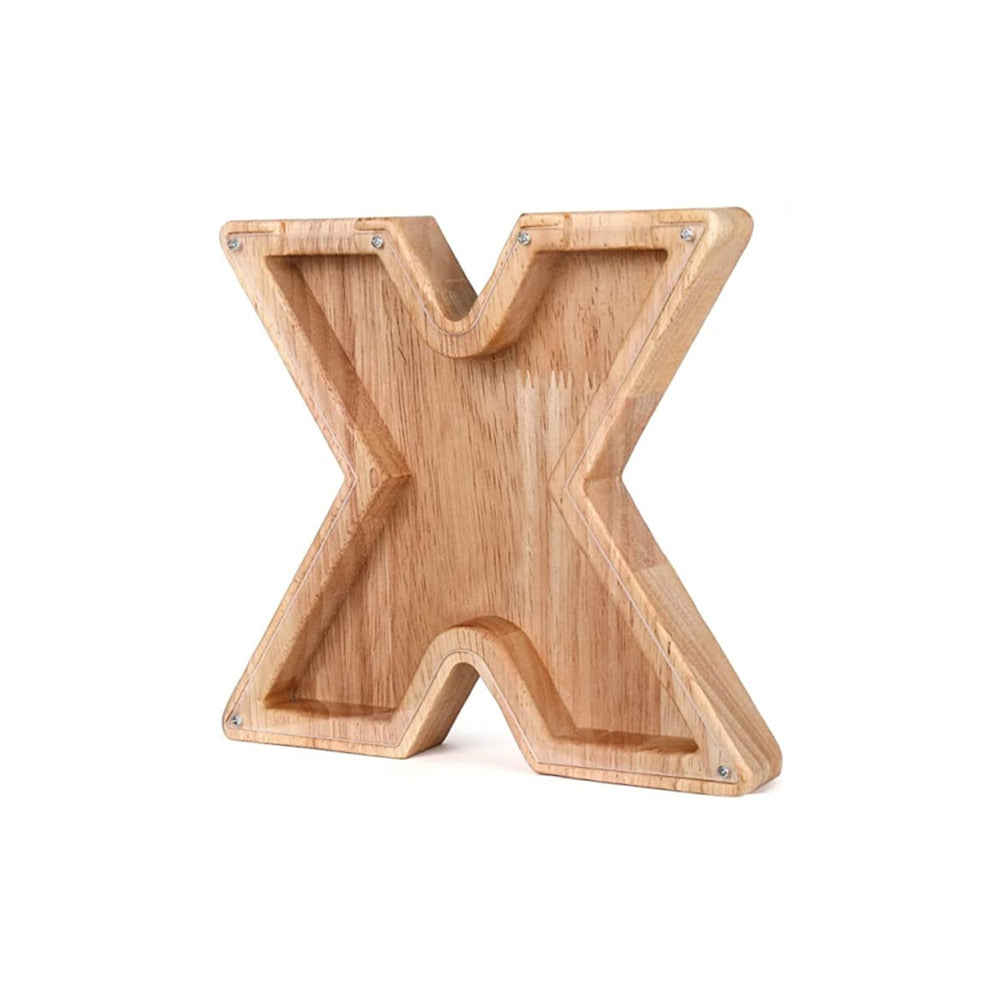 Wooden Alphabet Money Box